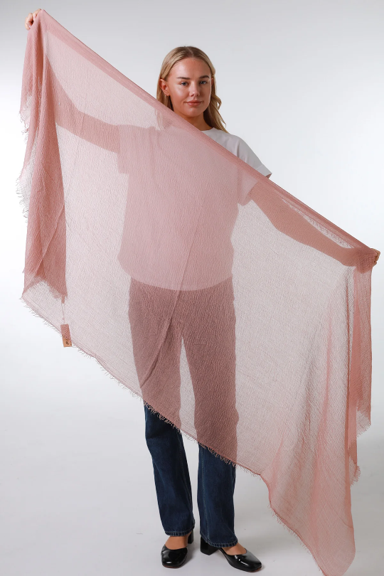 Dusty Pink Plain Crinkle Scarf