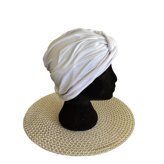 White Twist Hair Turban