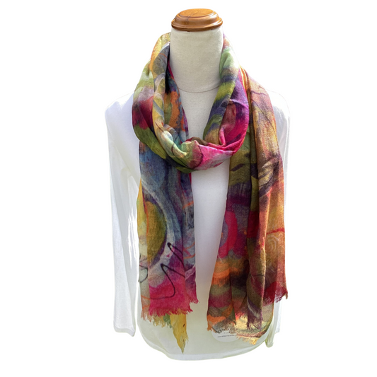 Aurora Swirl Merino and Silk Scarf