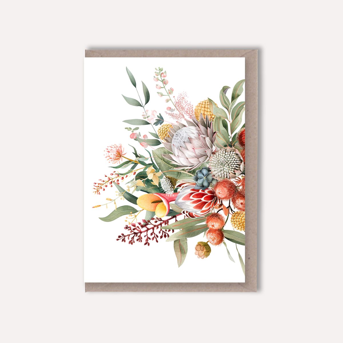 a pretty greeting card with Australian native flowers