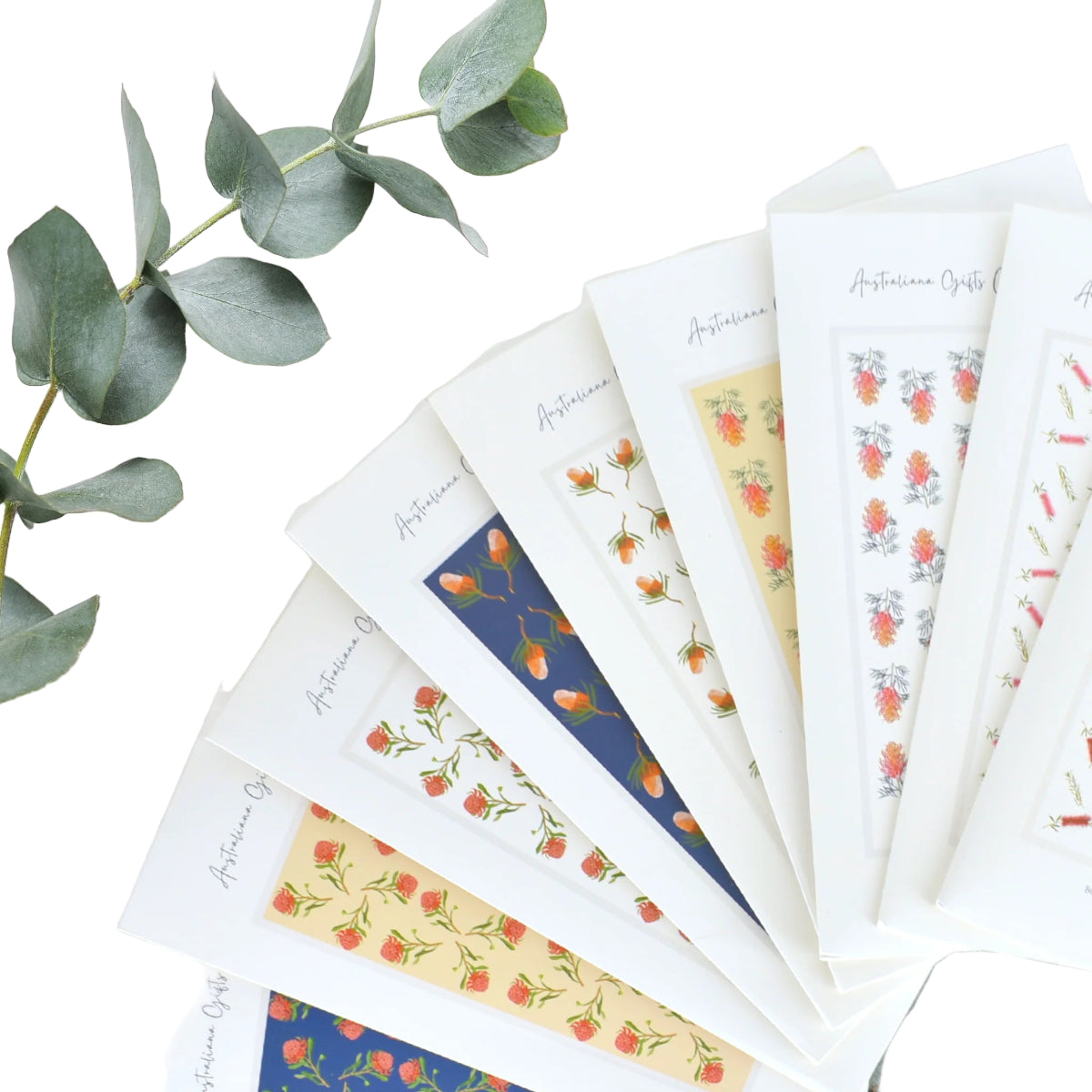 Australiana Gifts Co, Waratah Cotton Scarf, White