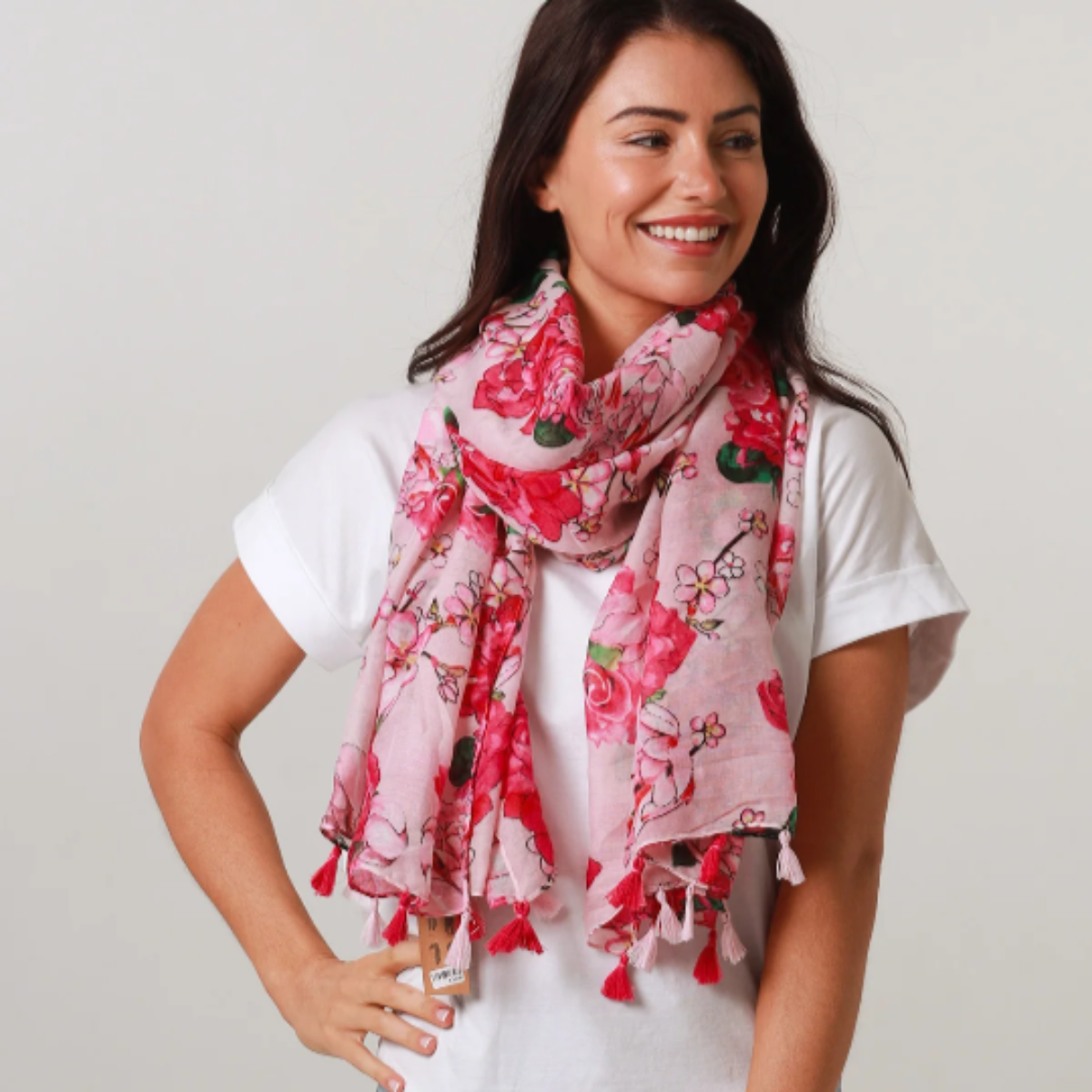 Pink Cherry Blossom Ladies Scarf