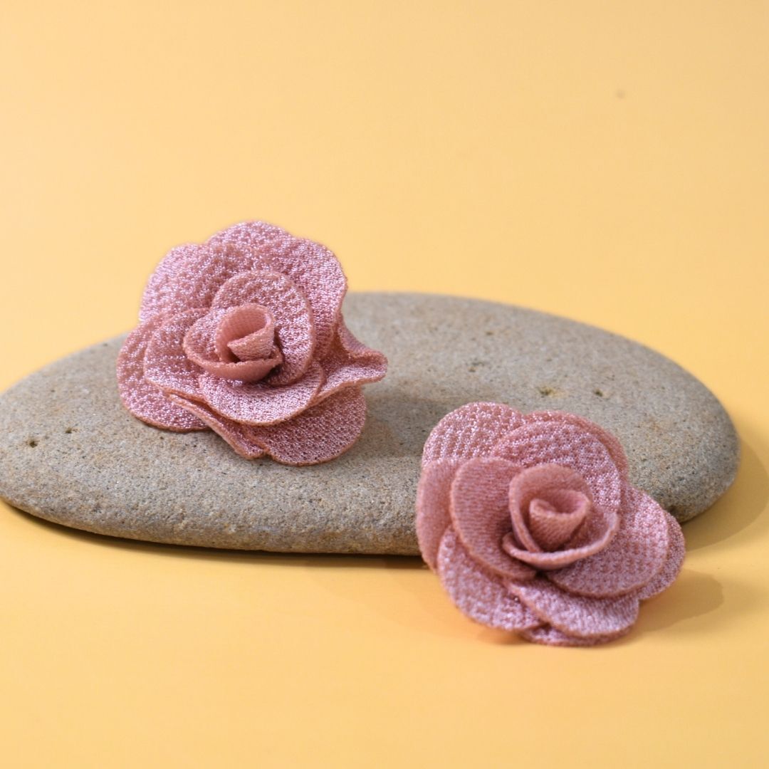Dusty Pink Rose Stud Earrings