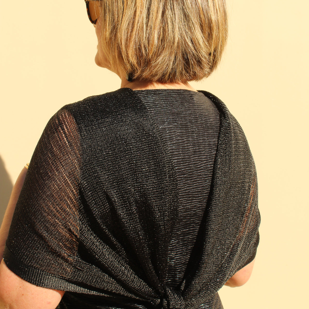 Black Glitter Evening Shawl Wrap