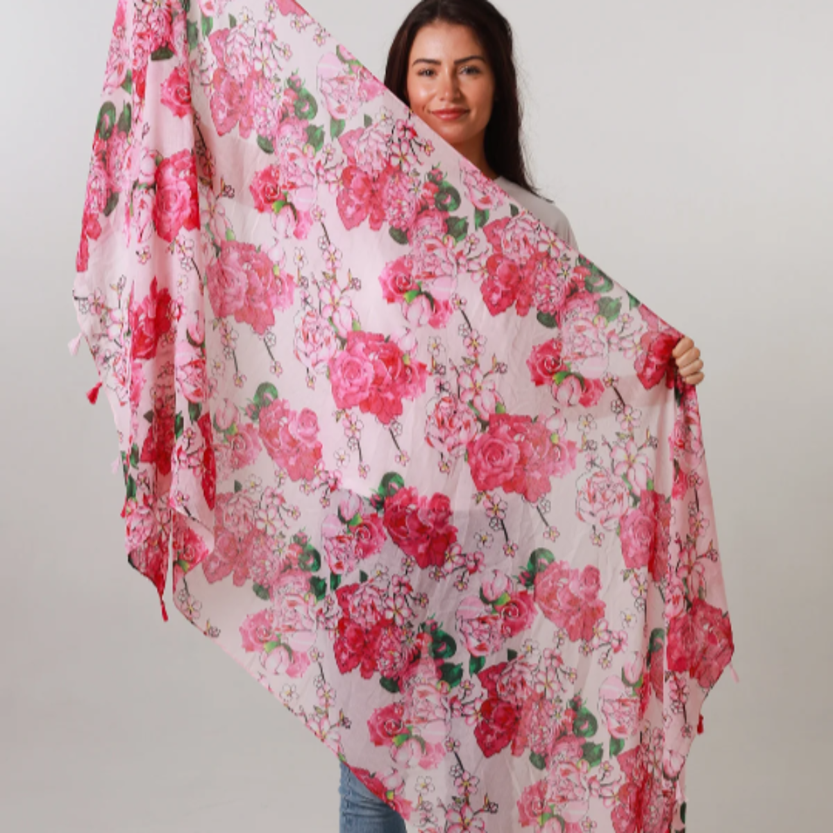 Pink Cherry Blossom Ladies Scarf