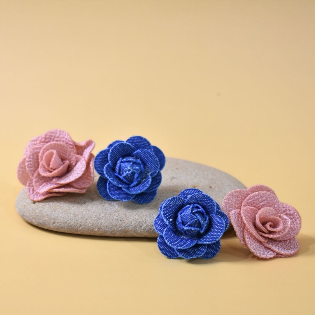 Dusty Pink Rose Stud Earrings