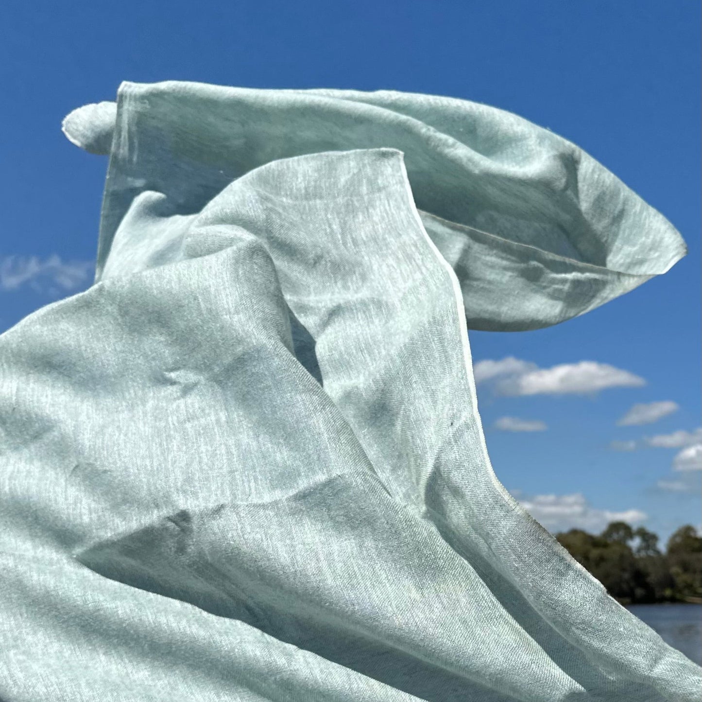 Marseille Linen Scarf Sage Green