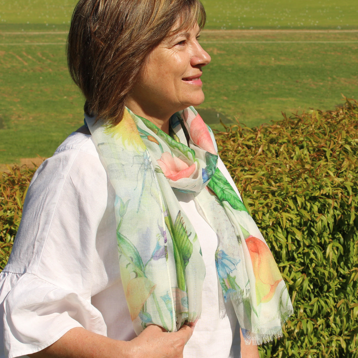 Natures Garden Floral Scarf