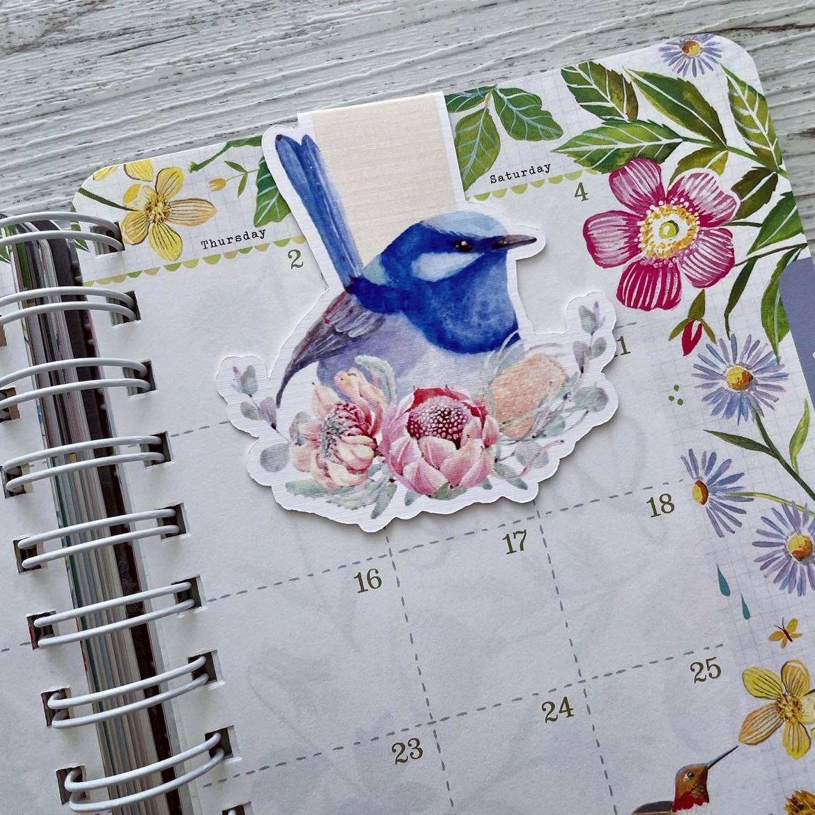 Blue Fairy Wren Magnetic Bookmark