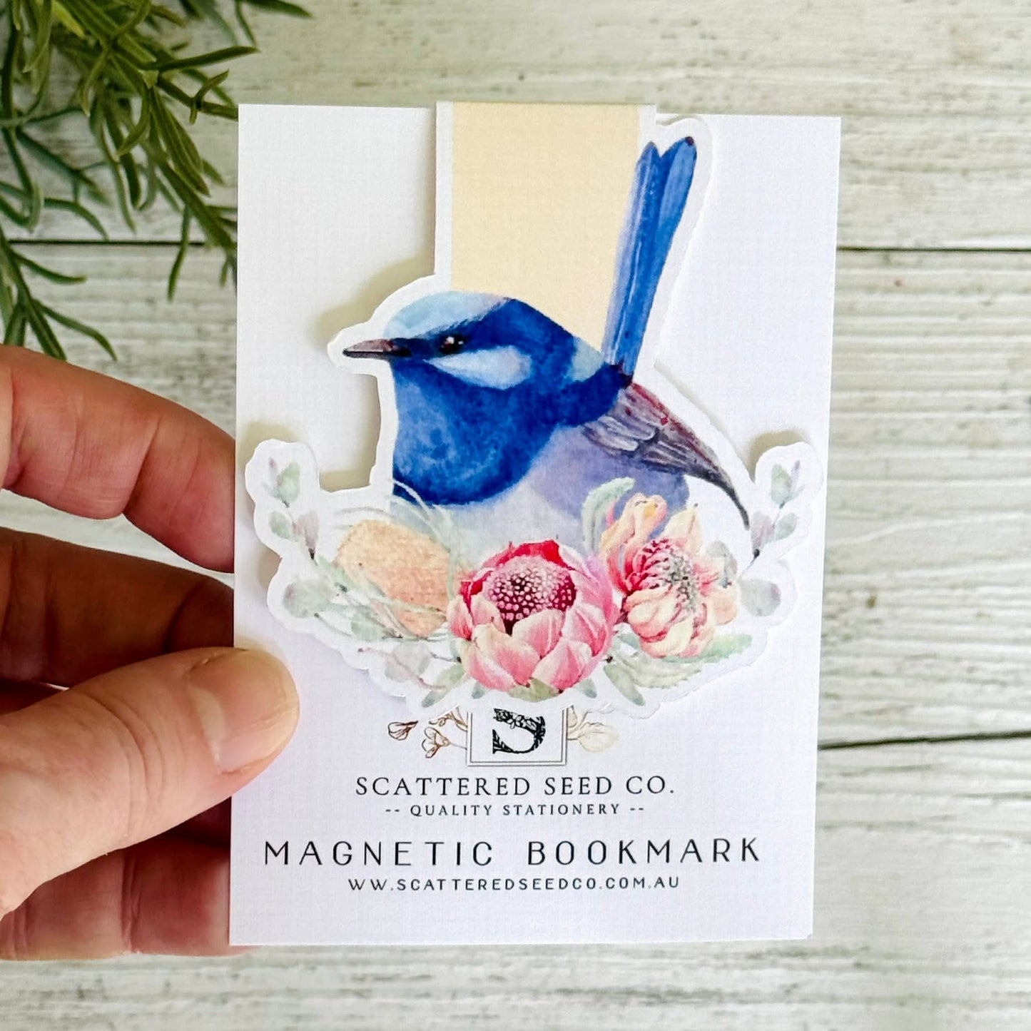Blue Fairy Wren Magnetic Bookmark
