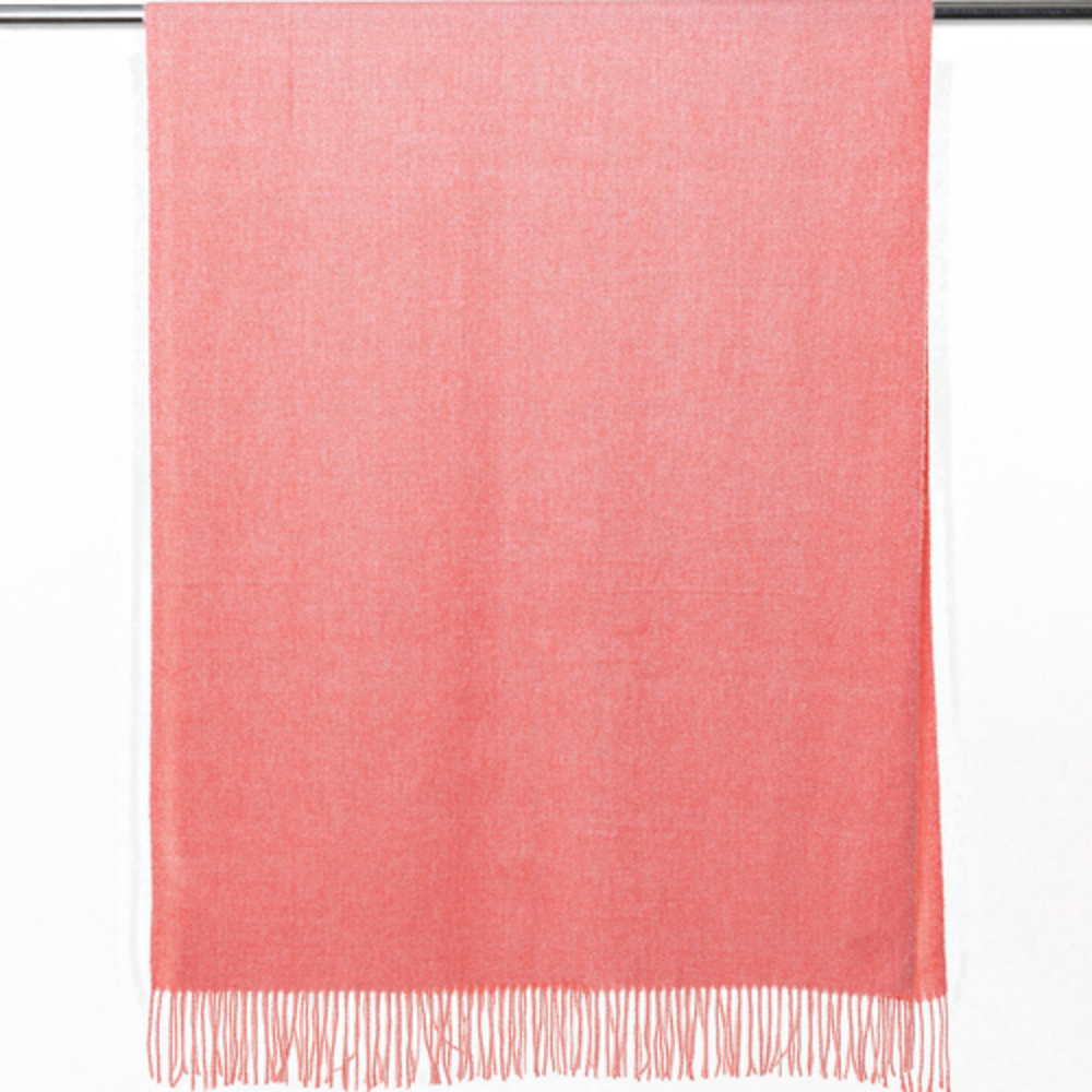 Plain Watermelon Pink Wool Blend Scarf