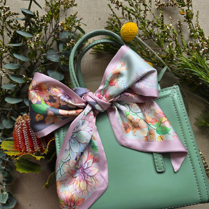 Dusty Pink Dahlia Twilly Scarf
