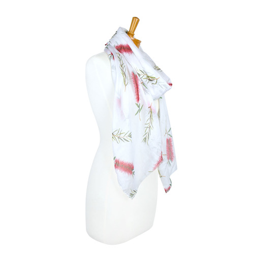 Australian Red Bottlebrush Floral Scarf