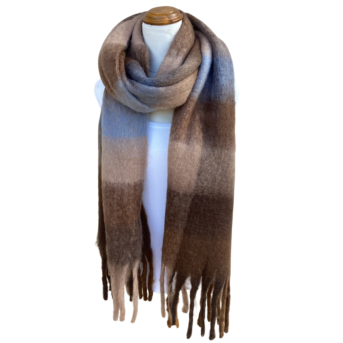 Cocoa Chunky Check Scarf