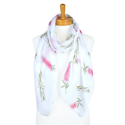 Australian Pink Bottlebrush Floral Scarf