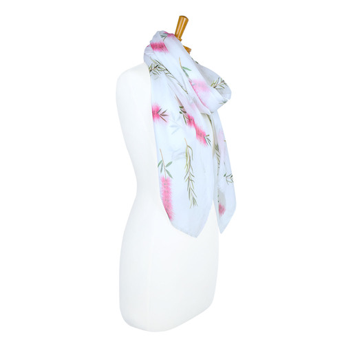 Australian Pink Bottlebrush Floral Scarf