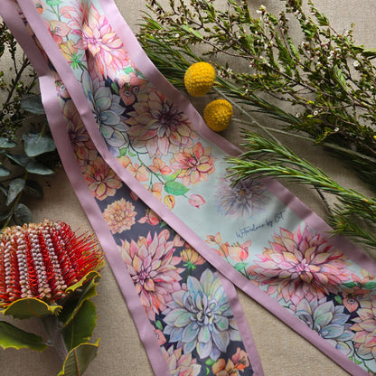 Dusty Pink Dahlia Twilly Scarf