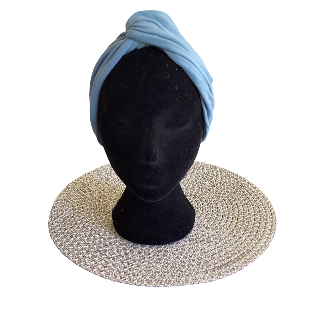 Dove Grey Blue Twist Hair Turban