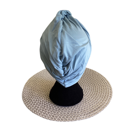 Dove Grey Blue Twist Hair Turban