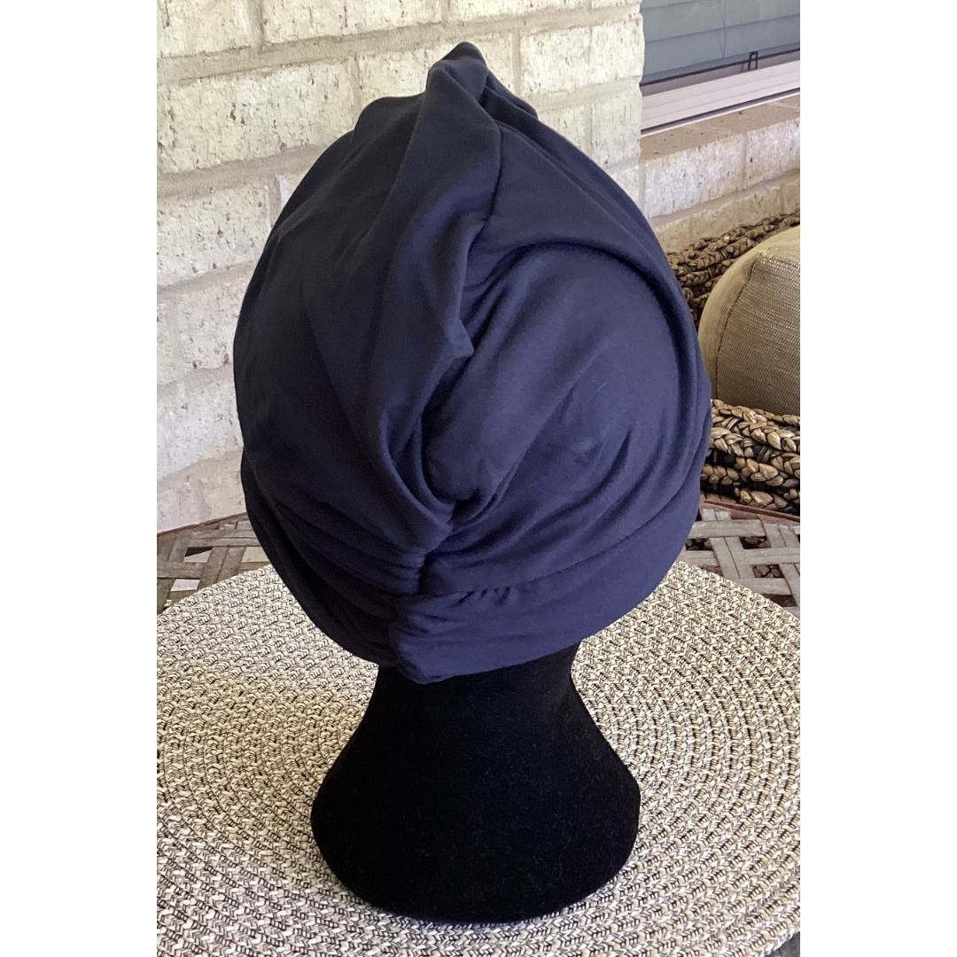 Navy Blue Twist Hair Turban