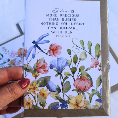 Floral Scripture Greeting Card