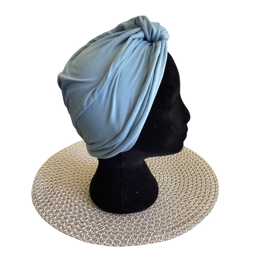 Dove Grey Blue Twist Hair Turban