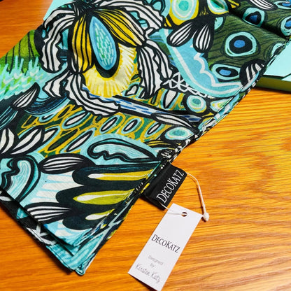 Protea Azure Silk Scarf by Kirsten Katz