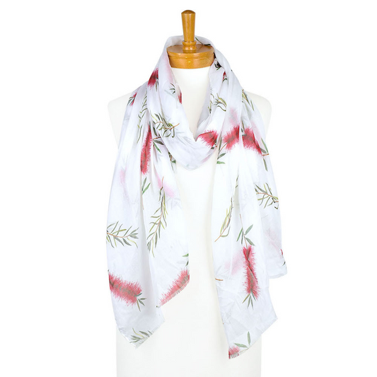 Australian Red Bottlebrush Floral Scarf