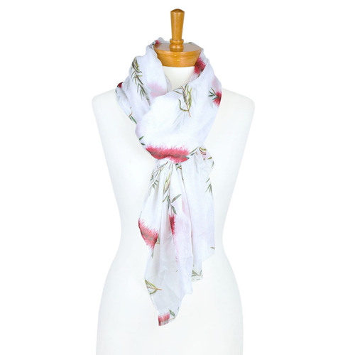 Australian Red Bottlebrush Floral Scarf