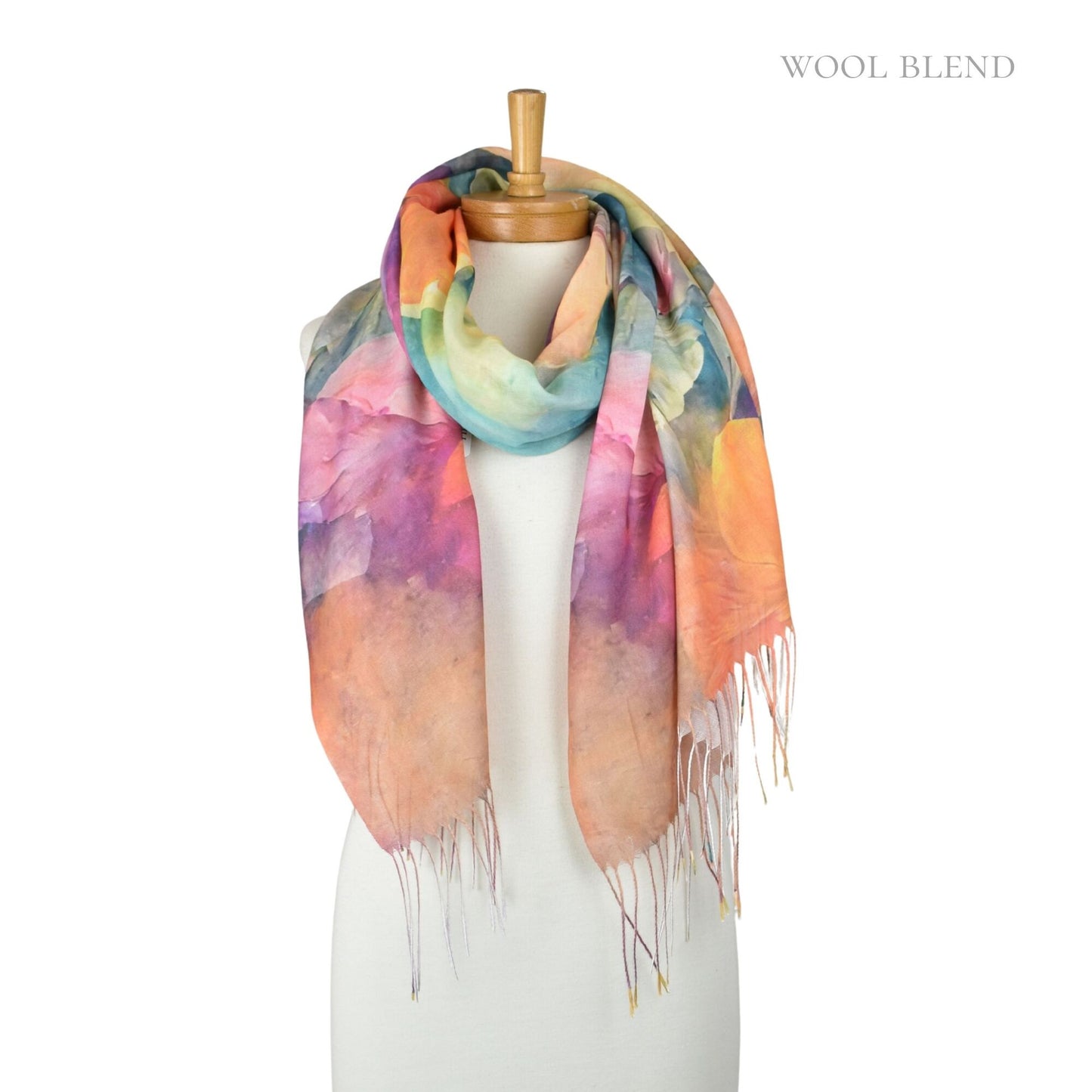 Summer Gardenia Wool Blend Scarf