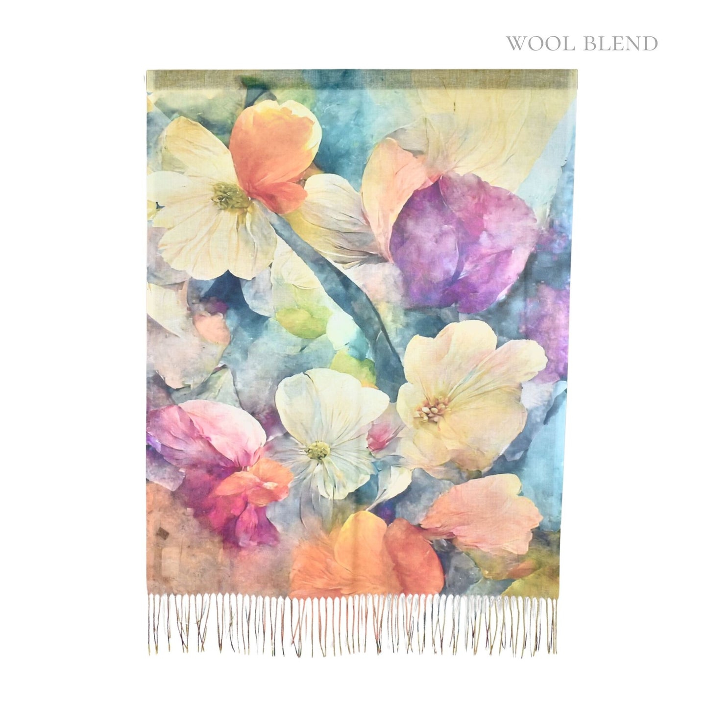 Summer Gardenia Wool Blend Scarf