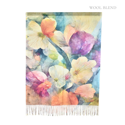 Summer Gardenia Wool Blend Scarf