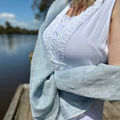 Marseille Linen Scarf Light Blue