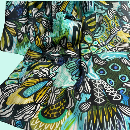 Protea Azure Silk Scarf by Kirsten Katz