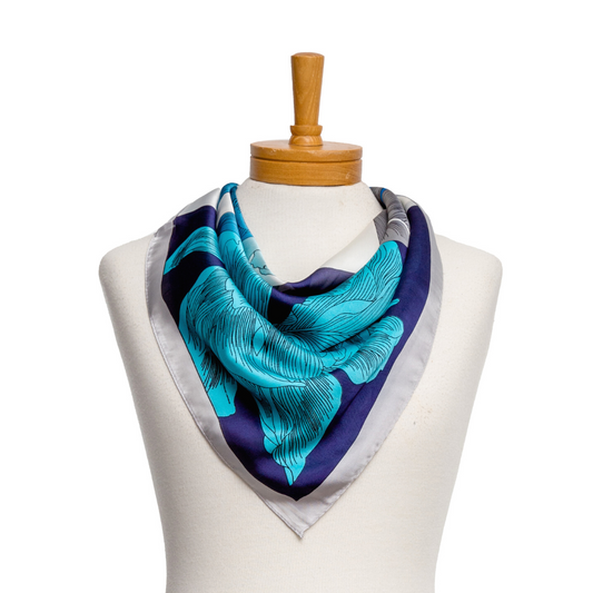 Capri Blue Square Satin Scarf