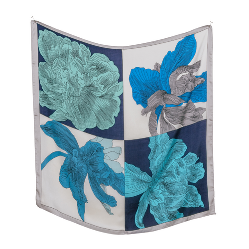 Capri Blue Square Satin Scarf