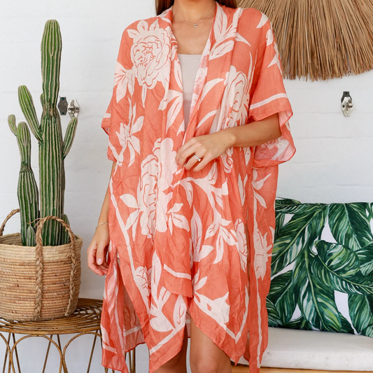 Peach Blossom Kimono Cover Up