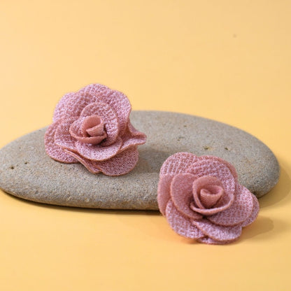 Dusty Pink Rose Stud Earrings