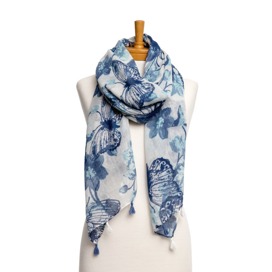 Blue Butterfly Scarf