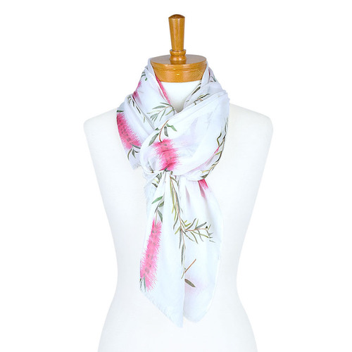 Australian Pink Bottlebrush Floral Scarf