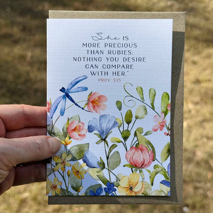 Floral Scripture Greeting Card