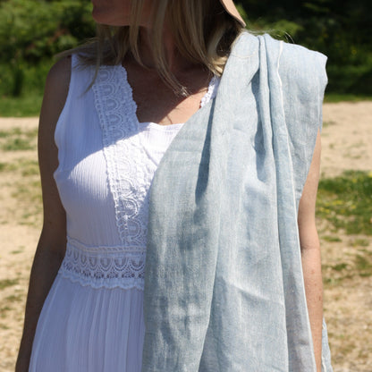 Marseille Linen Scarf Light Blue