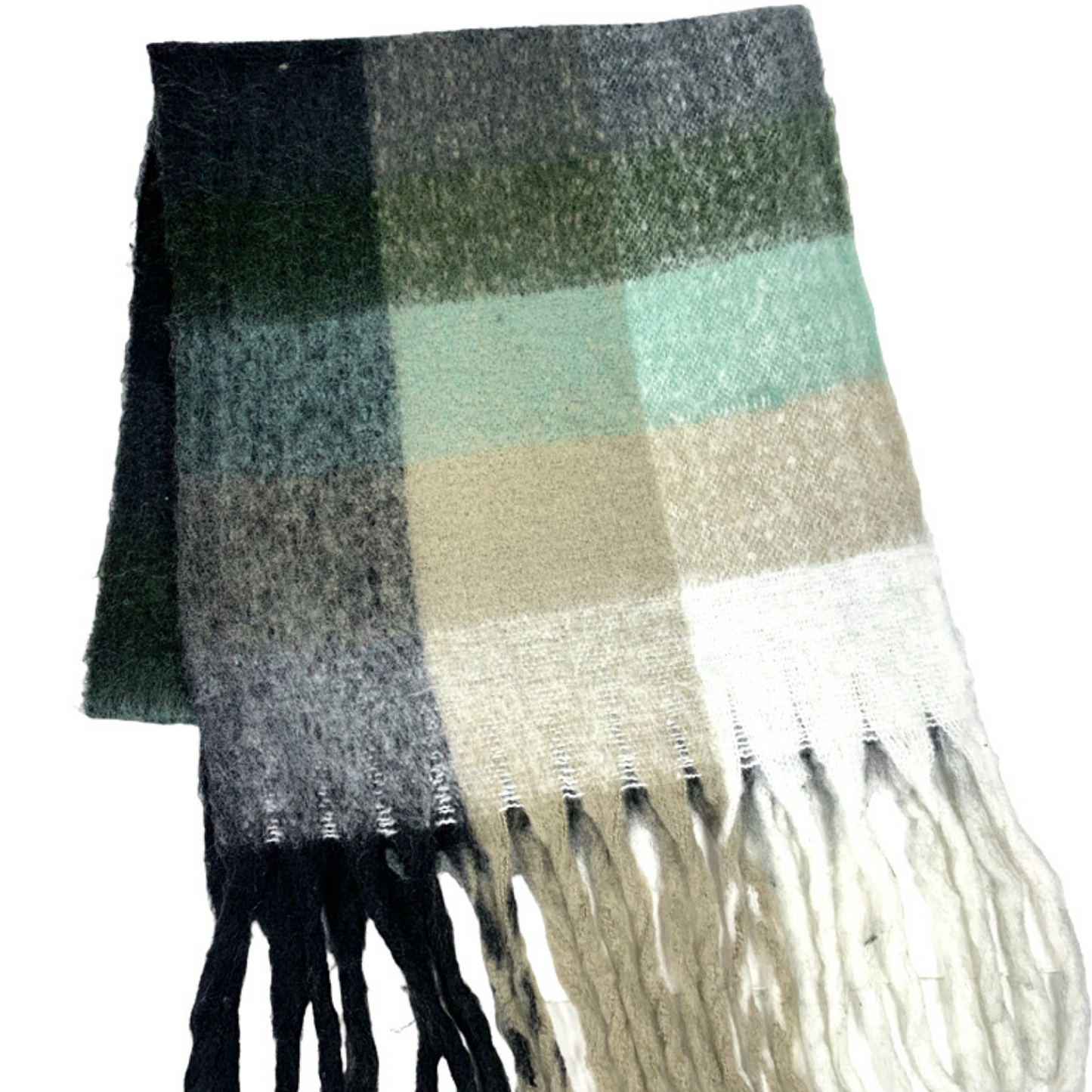 Black Check Blanket Scarf