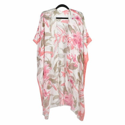 Floral patterned kimono on a white background