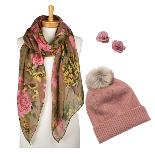 Pretty in Pink Scarf Gift Set