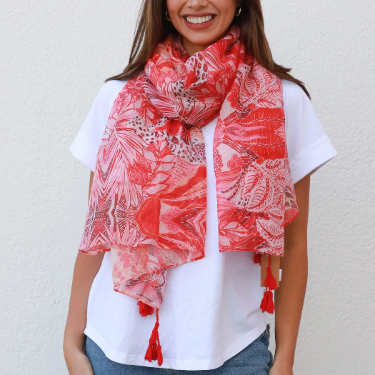 Red Leopard Scarf