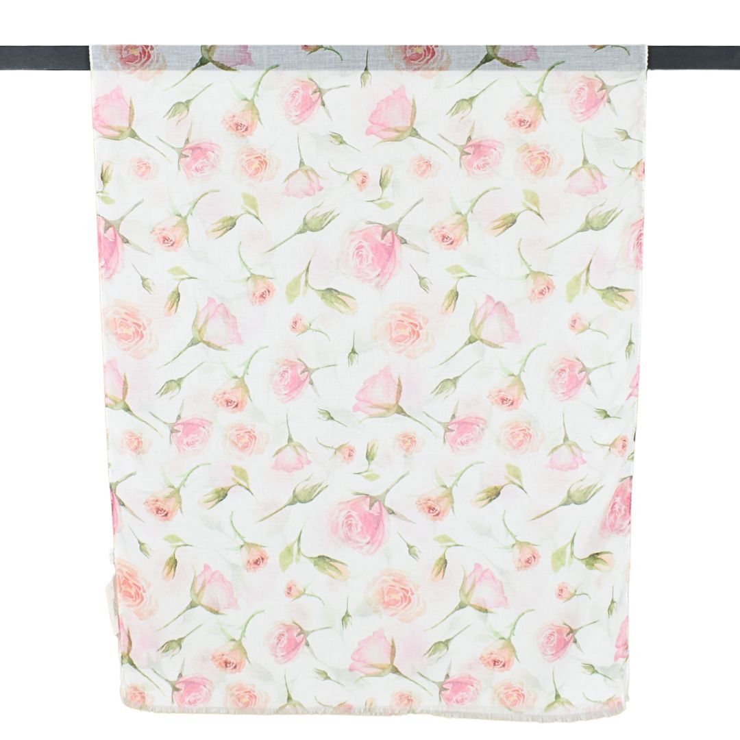 Lightweight Summer Rose Garden Floral Scarf