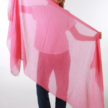Rose Pink Plain Crinkle Scarf