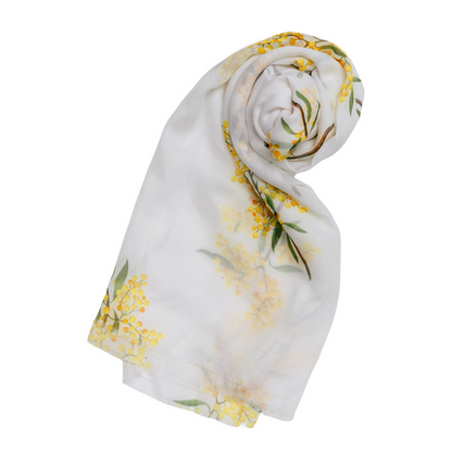 White Wattle Cotton Scarf