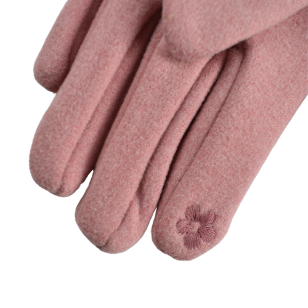 Pair of pink ladies gloves on a white background